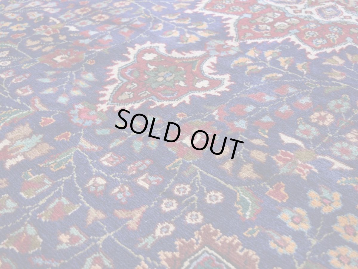 画像11: 良品 ペルシャ 絨毯 タブリーズ 縦3m 横2m 6㎡ 〜6帖 リビング ダイニング 3人掛けソファ コーナーソファ 大判 サイズ 315 x 210 cm No.A108 肉厚 天然 ウール 手織り トライバル ラグ 敷物 マット カーペット メダリオン ヴィンテージ ビンテージ 青 紺 b-A108-315210h014-035 (11)