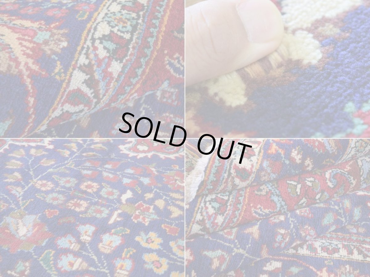 画像17: 良品 ペルシャ 絨毯 タブリーズ 縦3m 横2m 6㎡ 〜6帖 リビング ダイニング 3人掛けソファ コーナーソファ 大判 サイズ 315 x 210 cm No.A108 肉厚 天然 ウール 手織り トライバル ラグ 敷物 マット カーペット メダリオン ヴィンテージ ビンテージ 青 紺 b-A108-315210h014-035 (17)