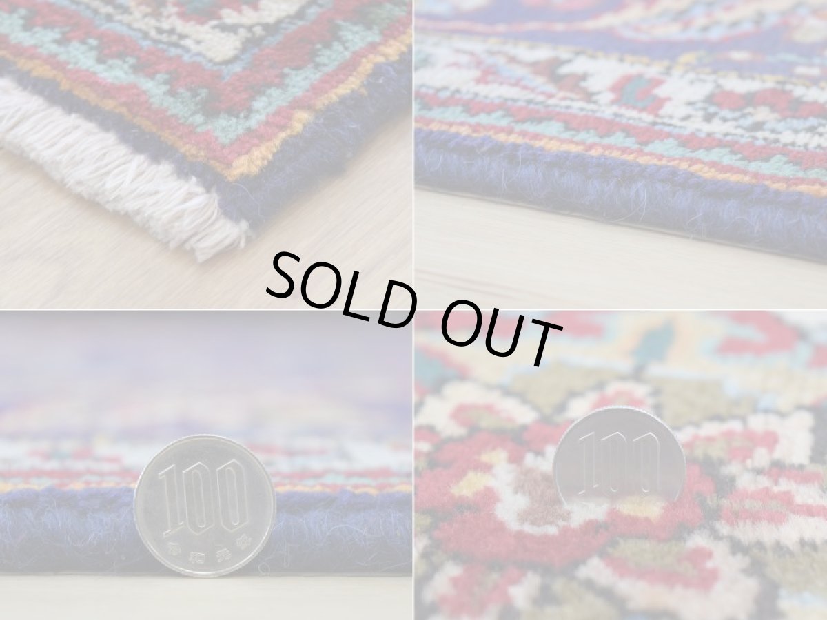 画像20: 良品 ペルシャ 絨毯 タブリーズ 縦3m 横2m 6㎡ 〜6帖 リビング ダイニング 3人掛けソファ コーナーソファ 大判 サイズ 315 x 210 cm No.A108 肉厚 天然 ウール 手織り トライバル ラグ 敷物 マット カーペット メダリオン ヴィンテージ ビンテージ 青 紺 b-A108-315210h014-035 (20)