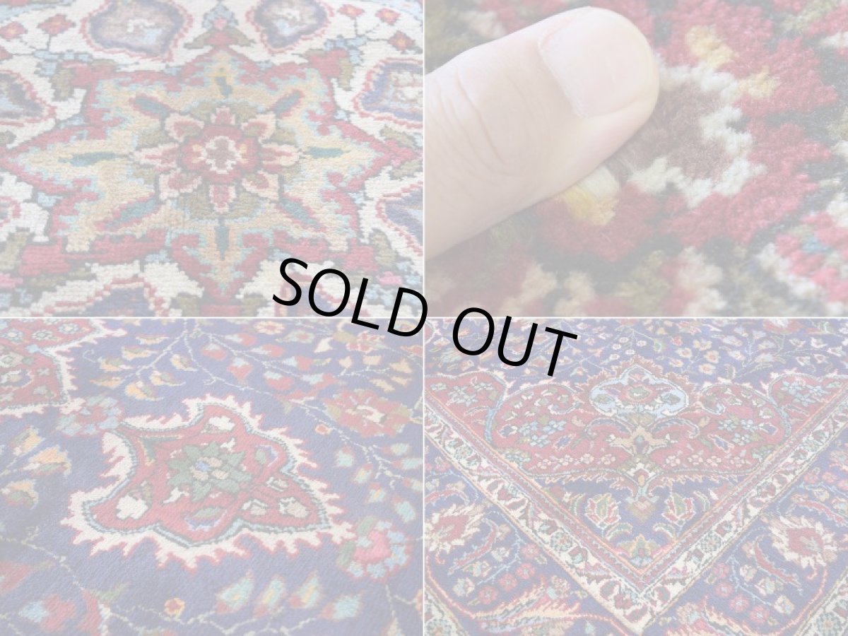 画像16: 良品 ペルシャ 絨毯 タブリーズ 縦3m 横2m 6㎡ 〜6帖 リビング ダイニング 3人掛けソファ コーナーソファ 大判 サイズ 315 x 210 cm No.A108 肉厚 天然 ウール 手織り トライバル ラグ 敷物 マット カーペット メダリオン ヴィンテージ ビンテージ 青 紺 b-A108-315210h014-035 (16)