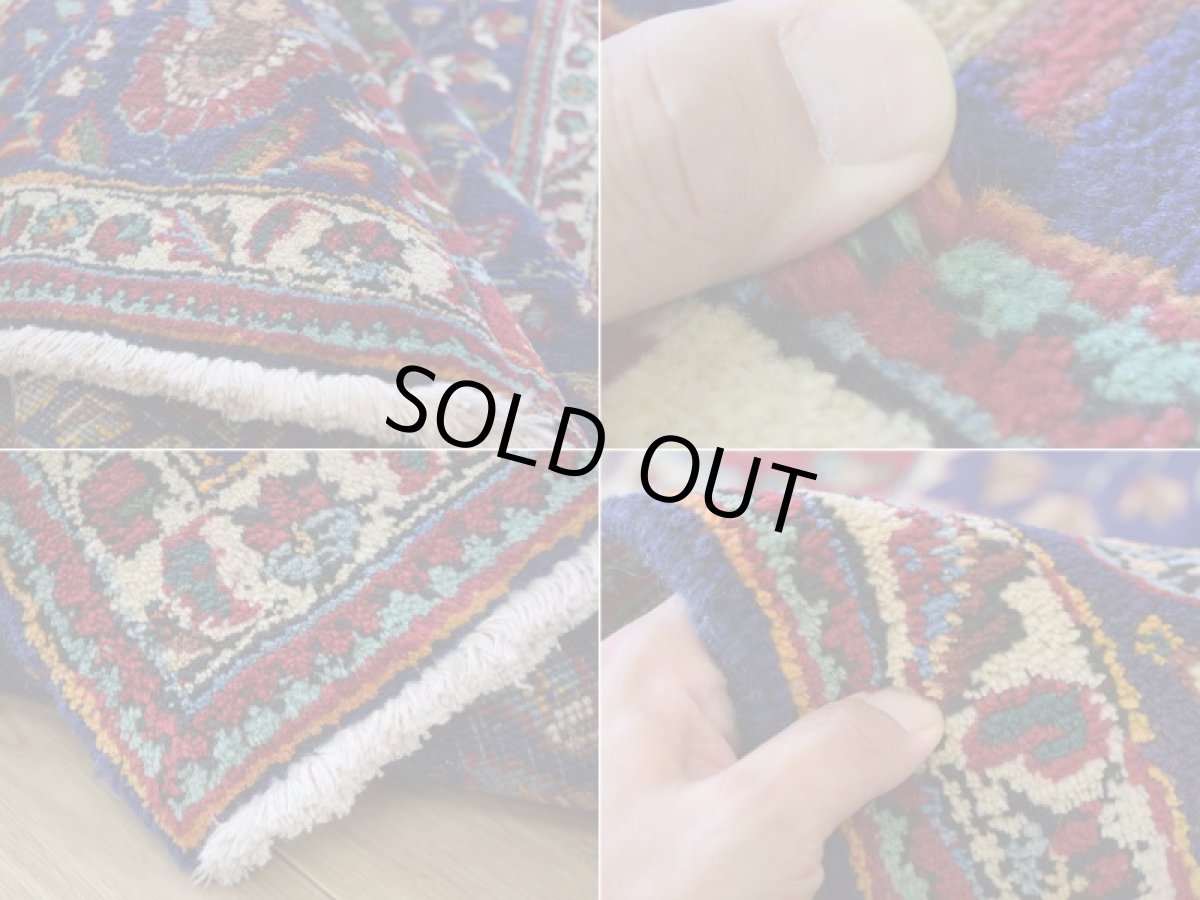 画像18: 良品 ペルシャ 絨毯 タブリーズ 縦3m 横2m 6㎡ 〜6帖 リビング ダイニング 3人掛けソファ コーナーソファ 大判 サイズ 315 x 210 cm No.A108 肉厚 天然 ウール 手織り トライバル ラグ 敷物 マット カーペット メダリオン ヴィンテージ ビンテージ 青 紺 b-A108-315210h014-035 (18)