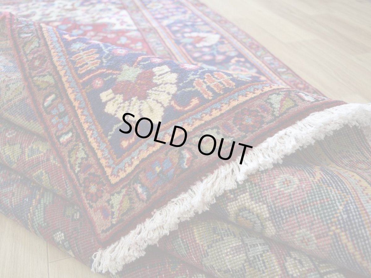 画像14: 良品 ペルシャ 絨毯 タブリーズ 縦3m 横2m 6㎡ 〜6帖 リビング ダイニング 3人掛けソファ コーナーソファ 大判 サイズ 305 x 207 cm No.A104 天然 ウール 手織り トライバル ラグ 敷物 マット カーペット メダリオン ヴィンテージ ビンテージ 赤 b-A104-305207h014-035 (14)