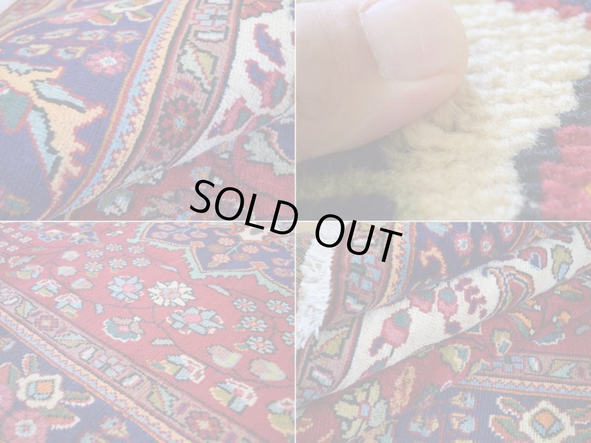 画像18: 良品 ペルシャ 絨毯 タブリーズ 縦3m 横2m 6㎡ 〜6帖 リビング ダイニング 3人掛けソファ コーナーソファ 大判 サイズ 305 x 207 cm No.A104 天然 ウール 手織り トライバル ラグ 敷物 マット カーペット メダリオン ヴィンテージ ビンテージ 赤 b-A104-305207h014-035 (18)