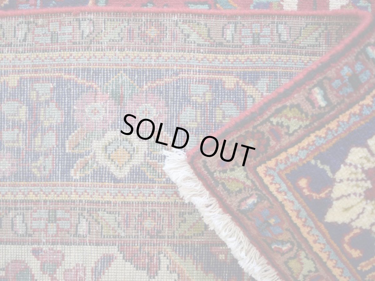 画像15: 良品 ペルシャ 絨毯 タブリーズ 縦3m 横2m 6㎡ 〜6帖 リビング ダイニング 3人掛けソファ コーナーソファ 大判 サイズ 305 x 207 cm No.A104 天然 ウール 手織り トライバル ラグ 敷物 マット カーペット メダリオン ヴィンテージ ビンテージ 赤 b-A104-305207h014-035 (15)