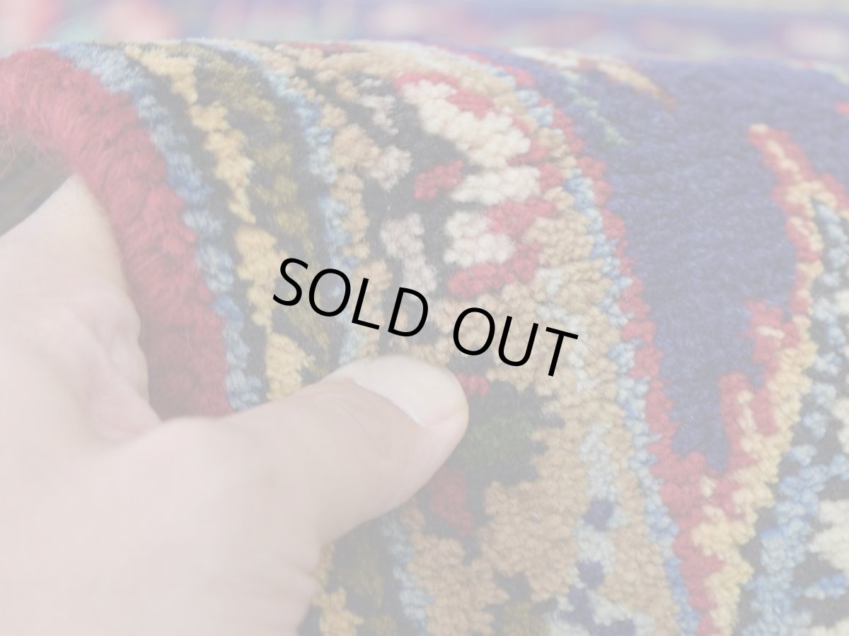 画像13: 良品 ペルシャ 絨毯 タブリーズ 縦3m 横2m 6㎡ 〜6帖 リビング ダイニング 3人掛けソファ コーナーソファ 大判 サイズ 292 x 206 cm No.A106 天然 ウール 手織り トライバル ラグ 敷物 マット カーペット メダリオン ヴィンテージ ビンテージ 赤 紺 b-A106-292206h014-035 (13)