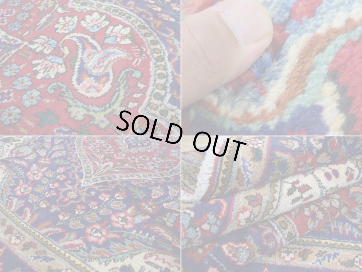 画像17: 良品 ペルシャ 絨毯 タブリーズ 縦3m 横2m 6㎡ 〜6帖 リビング ダイニング 3人掛けソファ コーナーソファ 大判 サイズ 292 x 206 cm No.A106 天然 ウール 手織り トライバル ラグ 敷物 マット カーペット メダリオン ヴィンテージ ビンテージ 赤 紺 b-A106-292206h014-035 (17)