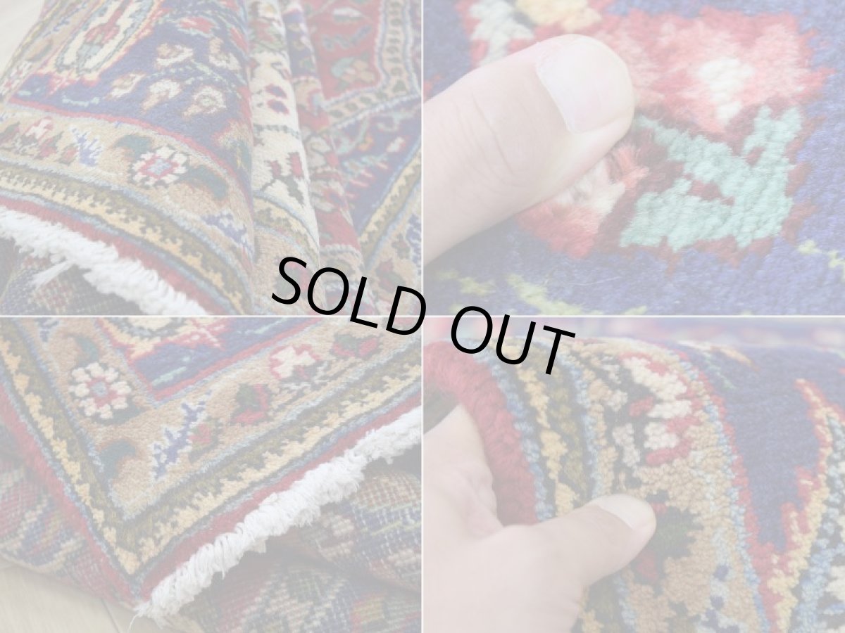 画像18: 良品 ペルシャ 絨毯 タブリーズ 縦3m 横2m 6㎡ 〜6帖 リビング ダイニング 3人掛けソファ コーナーソファ 大判 サイズ 292 x 206 cm No.A106 天然 ウール 手織り トライバル ラグ 敷物 マット カーペット メダリオン ヴィンテージ ビンテージ 赤 紺 b-A106-292206h014-035 (18)