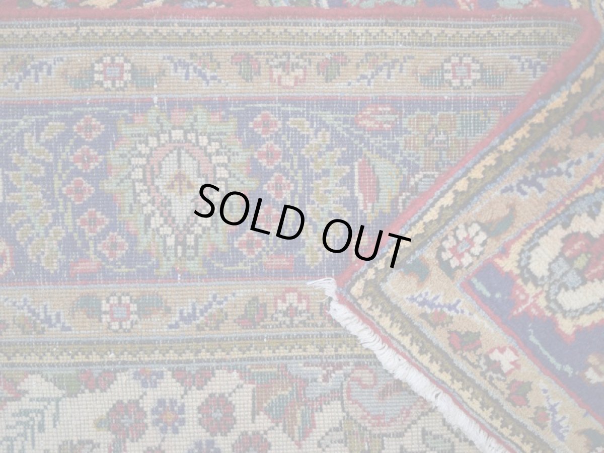 画像15: 良品 ペルシャ 絨毯 タブリーズ 縦3m 横2m 6㎡ 〜6帖 リビング ダイニング 3人掛けソファ コーナーソファ 大判 サイズ 292 x 206 cm No.A106 天然 ウール 手織り トライバル ラグ 敷物 マット カーペット メダリオン ヴィンテージ ビンテージ 赤 紺 b-A106-292206h014-035 (15)