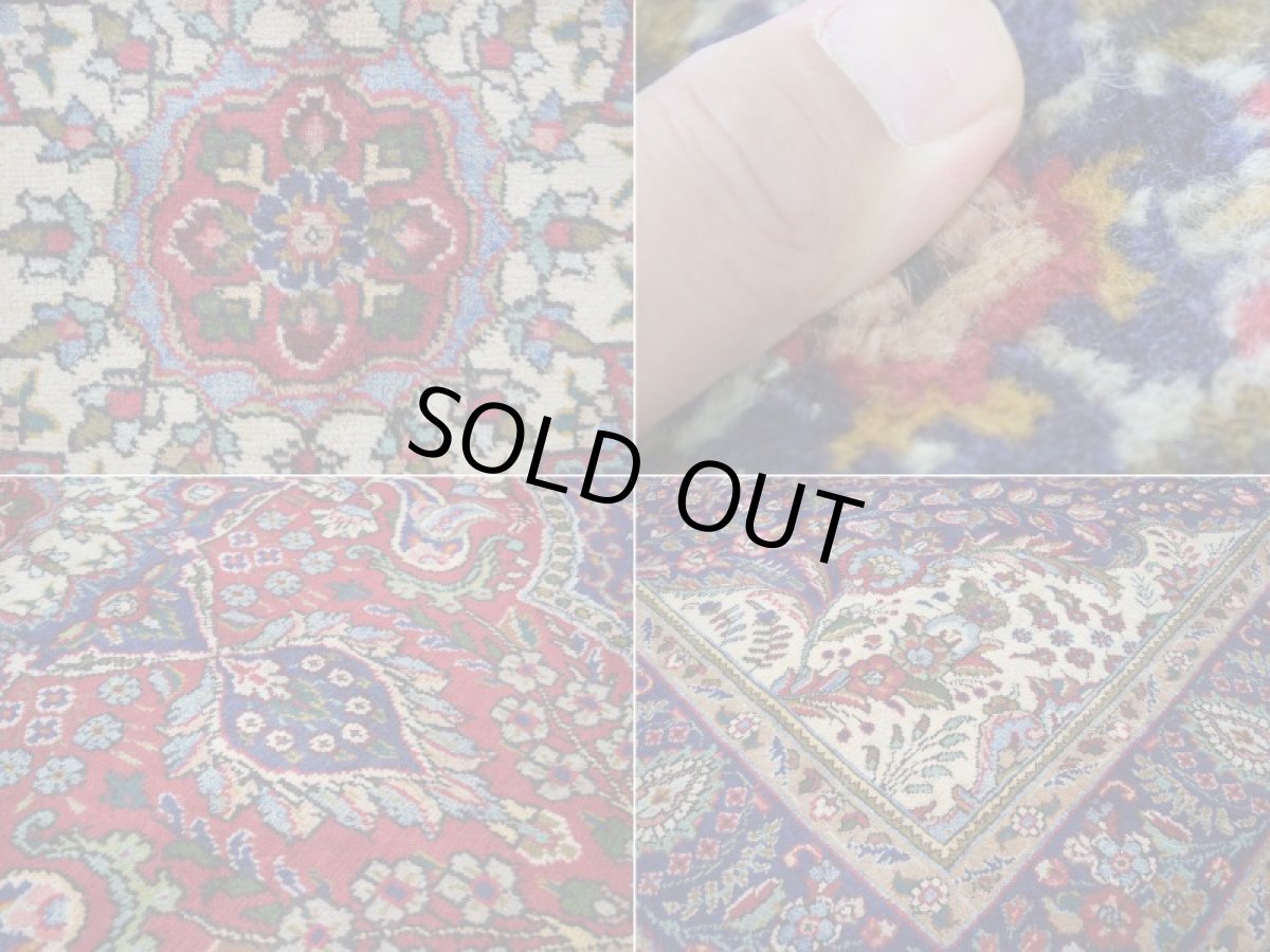 画像16: 良品 ペルシャ 絨毯 タブリーズ 縦3m 横2m 6㎡ 〜6帖 リビング ダイニング 3人掛けソファ コーナーソファ 大判 サイズ 292 x 206 cm No.A106 天然 ウール 手織り トライバル ラグ 敷物 マット カーペット メダリオン ヴィンテージ ビンテージ 赤 紺 b-A106-292206h014-035 (16)