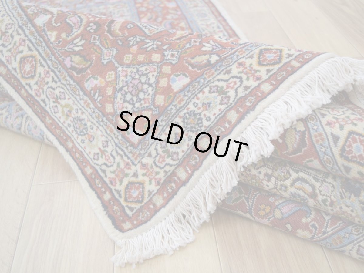 画像14: 新品 ペルシャ 絨毯 ムード 産 縦2m 横1.5m 3㎡ 〜3帖 リビング ダイニング 3人掛けソファ サイズ 194 x 145 cm No.Z109 天然 肉厚 ウール シルク 手織り ハンドメイド トライバル ラグ カーペット マヒ柄 ヘラティ模様 (14)