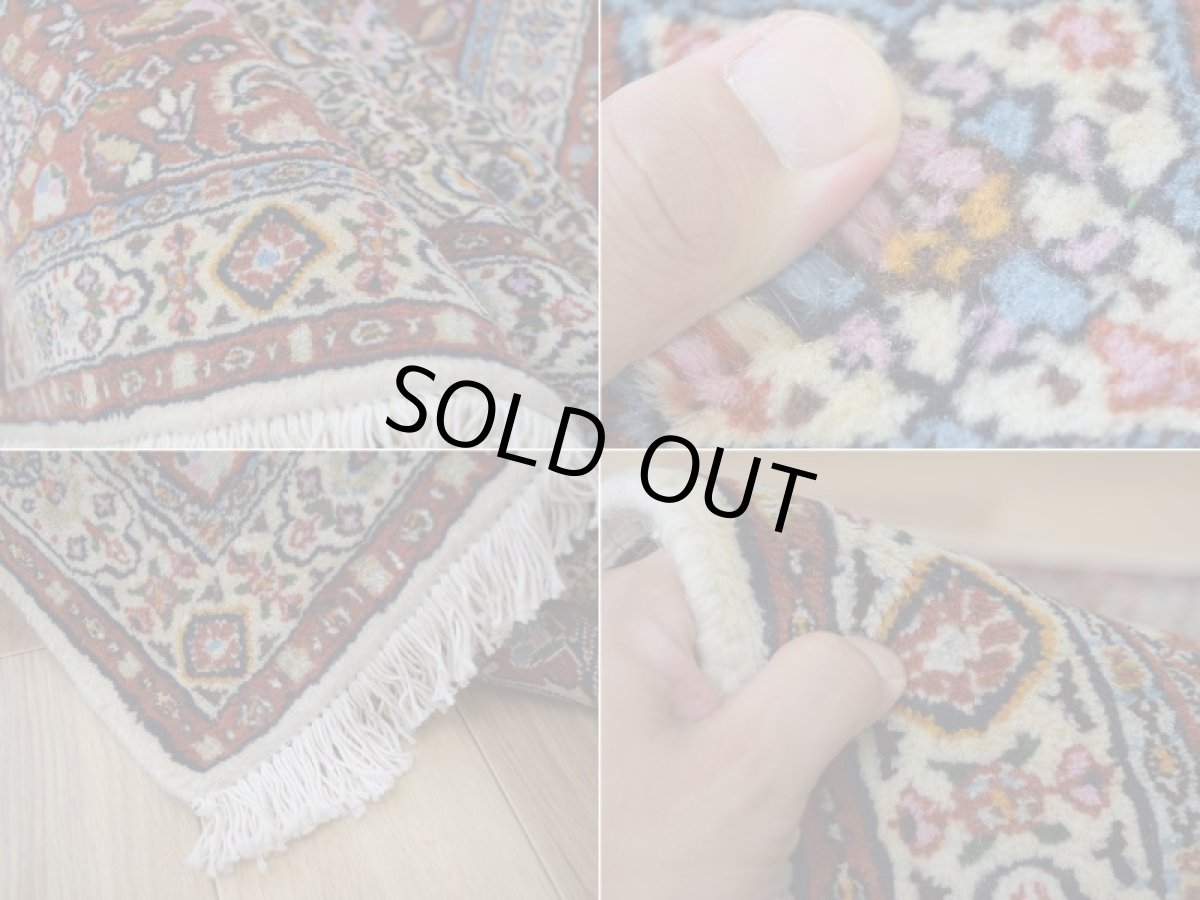 画像18: 新品 ペルシャ 絨毯 ムード 産 縦2m 横1.5m 3㎡ 〜3帖 リビング ダイニング 3人掛けソファ サイズ 194 x 145 cm No.Z109 天然 肉厚 ウール シルク 手織り ハンドメイド トライバル ラグ カーペット マヒ柄 ヘラティ模様 (18)