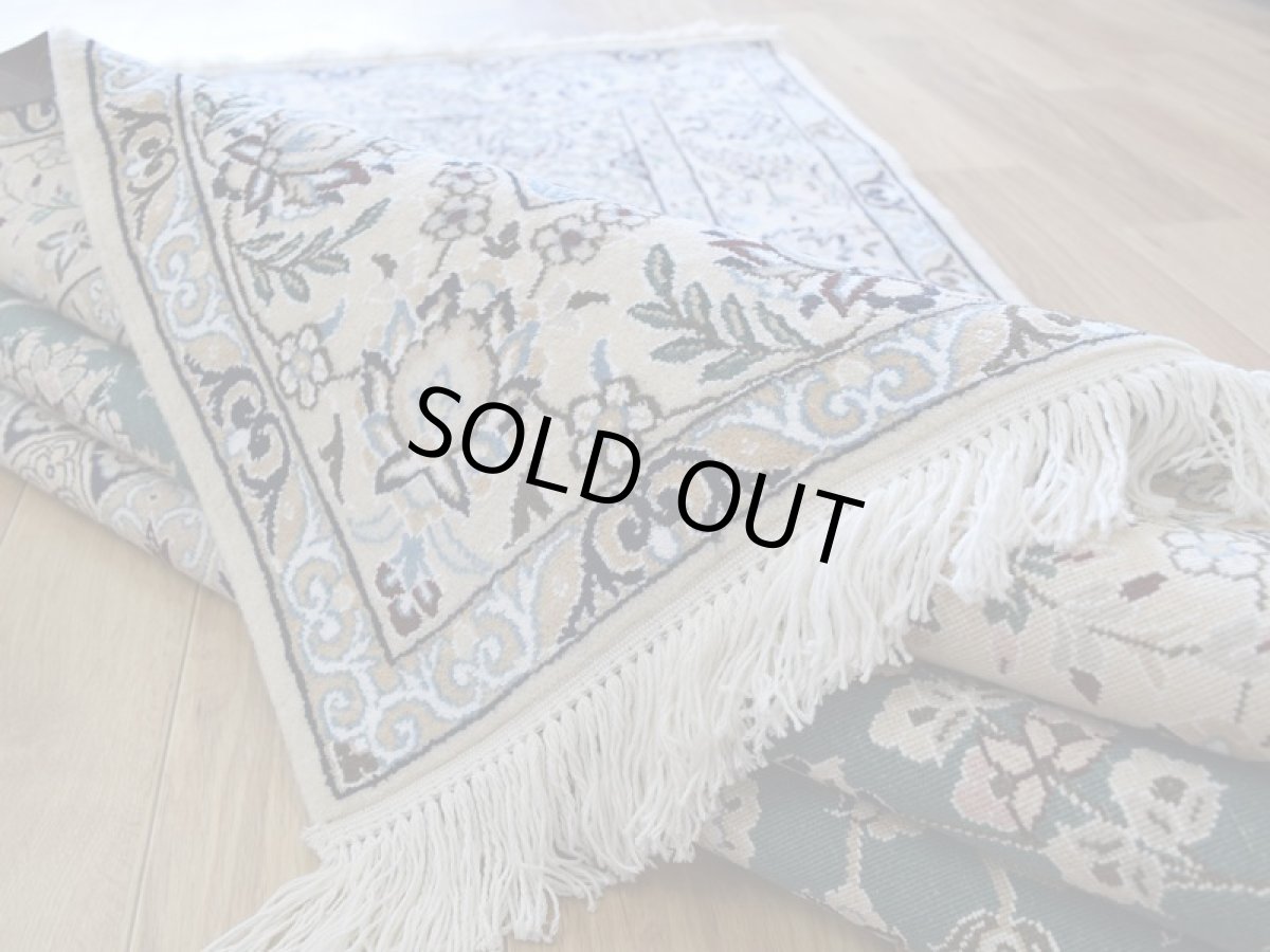 画像14: 新品 ペルシャ 絨毯 ナイン 産 9la 縦2m 横1.5m 3㎡ 〜3帖 リビング ダイニング 3人掛けソファ サイズ 205 x 150 cm No.146 天然 ウール 手織り ハンドメイド トライバル ラグ カーペット エメラルドグリーン (14)