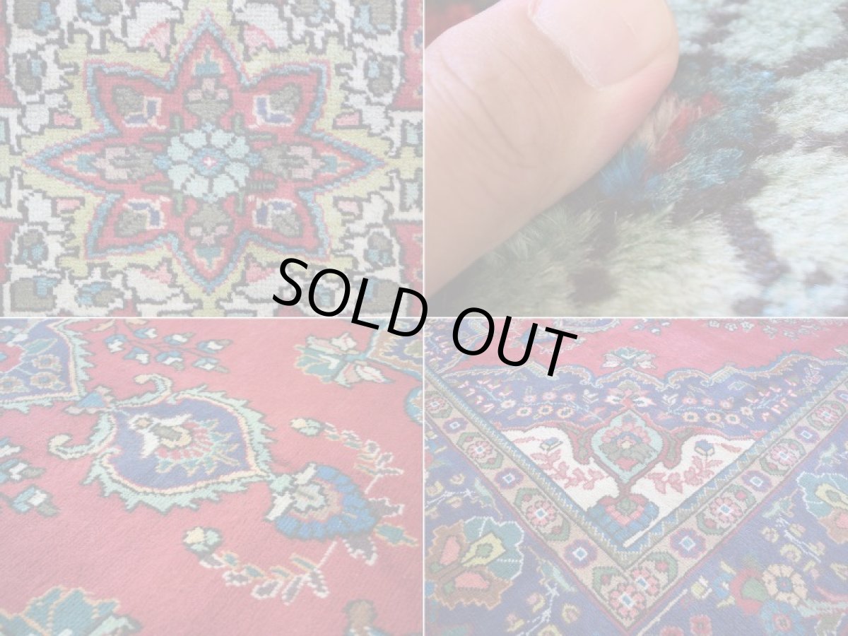 画像16: 良品 ペルシャ 絨毯 タブリーズ 縦3m 横2m 6㎡ 〜6帖 リビング ダイニング 3人掛けソファ コーナーソファ 大判 サイズ 305 x 200 cm No.A148 天然 ウール 手織り トライバル ラグ 敷物 マット カーペット メダリオン ヴィンテージ ビンテージ 赤 b-A148-305200h014-035 (16)