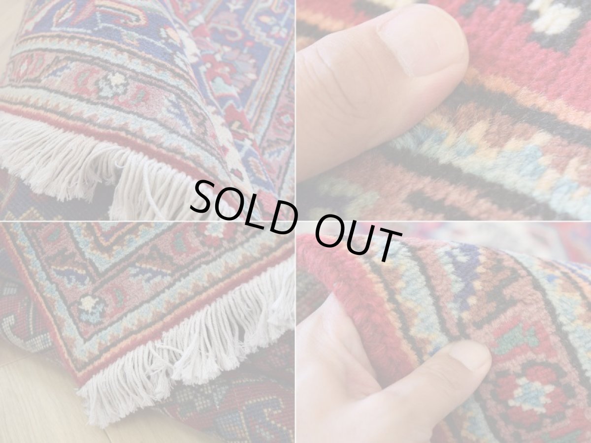 画像18: 良品 ペルシャ 絨毯 タブリーズ 縦3m 横2m 6㎡ 〜6帖 リビング ダイニング 3人掛けソファ コーナーソファ 大判 サイズ 295 x 195 cm No.A163 天然 ウール 手織り トライバル ラグ 敷物 マット カーペット メダリオン ヴィンテージ ビンテージ 赤 b-A163-295195h014-035 (18)