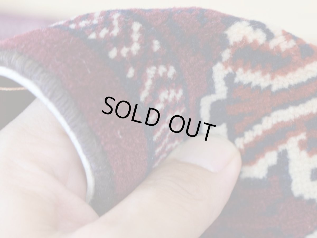 画像13: 新品 ペルシャ 絨毯 トルクメン 縦1.2m 横0.9m アクセント サイズ 114 x 82 cm No.35 天然 肉厚 ウール 手織り ハンドメイド トライバル ラグ マット カーペット 赤 エンジ  グリーン ギュル 幾何学模様 民族柄 n-35-11482s001 (13)