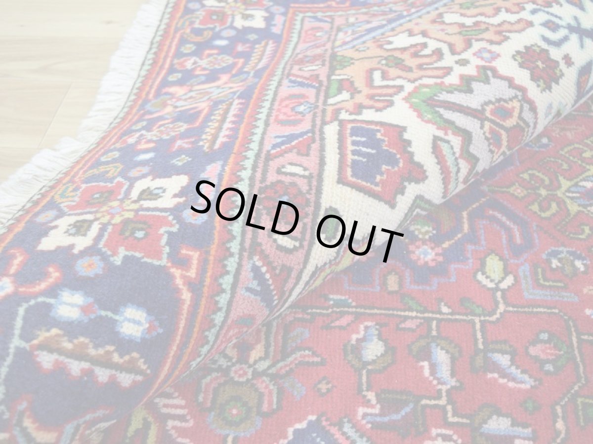 画像14: 良品 ペルシャ 絨毯 タブリーズ 縦3m 横2m 6㎡ 〜6帖 リビング ダイニング 3人掛けソファ コーナーソファ 大判 サイズ 285 x 190 cm No.A115 天然 ウール 手織り トライバル ラグ 敷物 マット カーペット メダリオン ヴィンテージ ビンテージ 赤 b-A115-285190h014-035 (14)