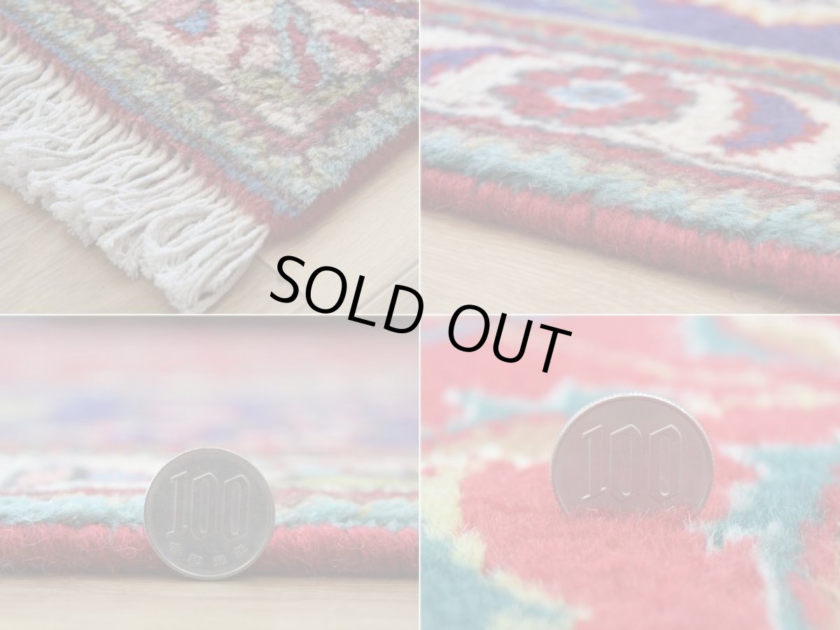 画像20: 良品 ペルシャ 絨毯 タブリーズ 縦3m 横3m 9㎡ 〜8帖 正方形 スクエアタイプ リビング ダイニング 3人掛けソファ コーナーソファ 大判 サイズ 290 x 290 cm No.F153 天然 ウール 手織り トライバル ラグ 敷物 マット カーペット 総柄 オールオーバーデザイン ヴィンテージ ビンテージ 赤 b-F153-290290h076 (20)