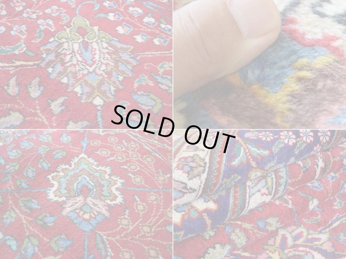 画像17: 良品 ペルシャ 絨毯 タブリーズ 縦3m 横3m 9㎡ 〜8帖 正方形 スクエアタイプ リビング ダイニング 3人掛けソファ コーナーソファ 大判 サイズ 290 x 290 cm No.F153 天然 ウール 手織り トライバル ラグ 敷物 マット カーペット 総柄 オールオーバーデザイン ヴィンテージ ビンテージ 赤 b-F153-290290h076 (17)