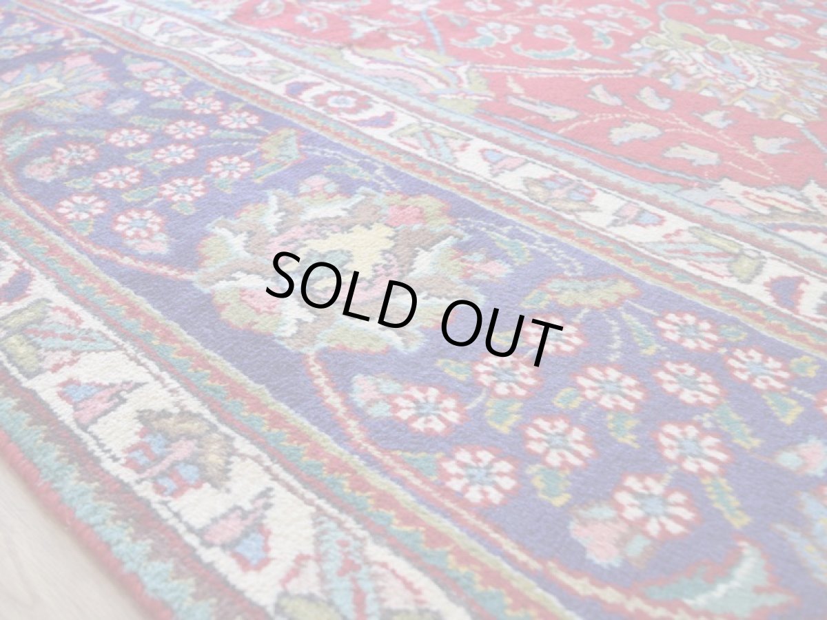 画像13: 良品 ペルシャ 絨毯 タブリーズ 縦3m 横3m 9㎡ 〜8帖 正方形 スクエアタイプ リビング ダイニング 3人掛けソファ コーナーソファ 大判 サイズ 290 x 290 cm No.F153 天然 ウール 手織り トライバル ラグ 敷物 マット カーペット 総柄 オールオーバーデザイン ヴィンテージ ビンテージ 赤 b-F153-290290h076 (13)