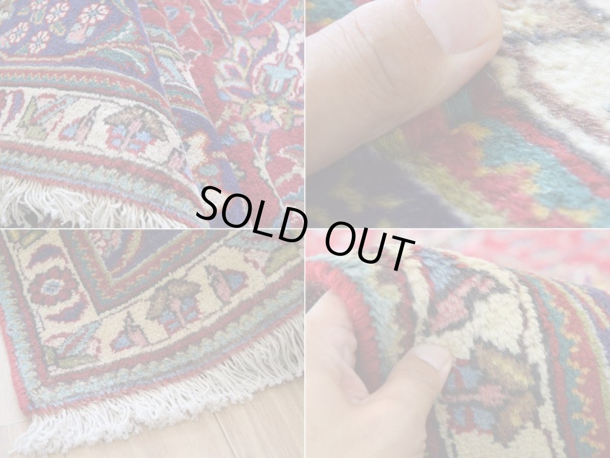 画像18: 良品 ペルシャ 絨毯 タブリーズ 縦3m 横3m 9㎡ 〜8帖 正方形 スクエアタイプ リビング ダイニング 3人掛けソファ コーナーソファ 大判 サイズ 290 x 290 cm No.F153 天然 ウール 手織り トライバル ラグ 敷物 マット カーペット 総柄 オールオーバーデザイン ヴィンテージ ビンテージ 赤 b-F153-290290h076 (18)