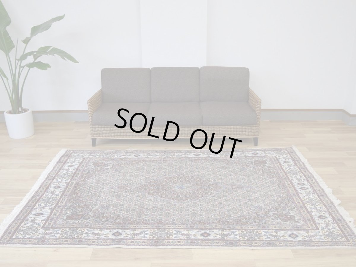 画像1: 新品 ペルシャ 絨毯 ムード 産 縦2.5m 横1.6m 4㎡ 〜3帖 リビング ダイニング 3人掛けソファ サイズ 240 x 160 cm No.A182 天然 肉厚 ウール シルク 手織り ハンドメイド トライバル ラグ カーペット マヒ柄 ヘラティ模様 n-A182-240160s005-056 (1)