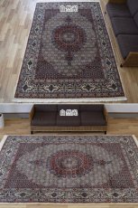 画像3: 新品 ペルシャ 絨毯 ムード産 縦3m 横2m 6㎡ 〜6帖 リビング ダイニング 客室 大判 サイズ 295 x 200 cm No.512 天然 ウール シルク 手織り ハンドメイド ラグ マット カーペット 敷物 生成り クリーム  マヒ ヘラティ 柄 n-512-295200s0711-0251 (3)