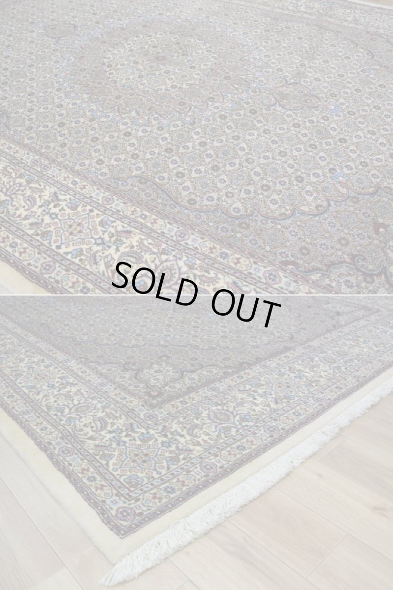 画像8: 新品 ペルシャ 絨毯 ムード産 シェルキャットファルシュ製 縦3m 横2m 6㎡ 〜6帖 リビング ダイニング 客室 大判 サイズ 300 x 200 cm No.511 天然 ウール シルク 手織り ハンドメイド ラグ マット カーペット 敷物 生成り クリーム  マヒ ヘラティ 柄 (8)