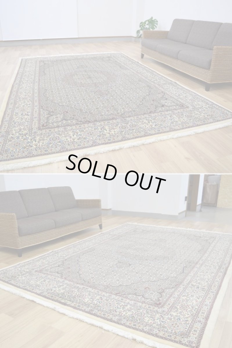 画像6: 新品 ペルシャ 絨毯 ムード産 シェルキャットファルシュ製 縦3m 横2m 6㎡ 〜6帖 リビング ダイニング 客室 大判 サイズ 300 x 200 cm No.511 天然 ウール シルク 手織り ハンドメイド ラグ マット カーペット 敷物 生成り クリーム  マヒ ヘラティ 柄 (6)