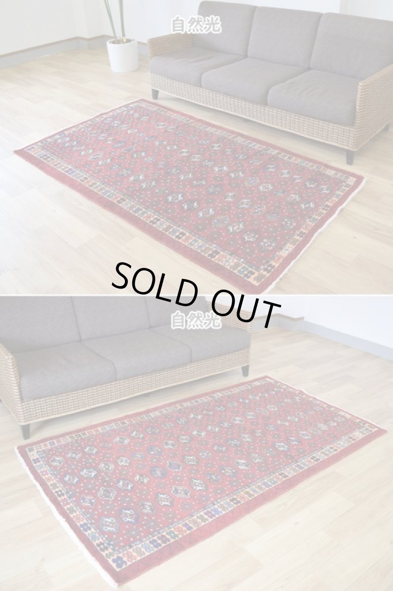画像3: 良品 ペルシャ 部族絨毯 トルクメン 縦2m 横1.2m 2.2㎡ 〜3帖 リビング ダイニング 2〜3人掛けソファ センターテーブル サイズ 195 x 112 cm No.Z141 天然 肉厚 ウール 手織り トライバル ラグ 敷物 マット カーペット 幾何学模様 ヴィンテージ ビンテージ  赤 カラフル パステルカラー マルチカラー b-z141-195112h57-001 (3)