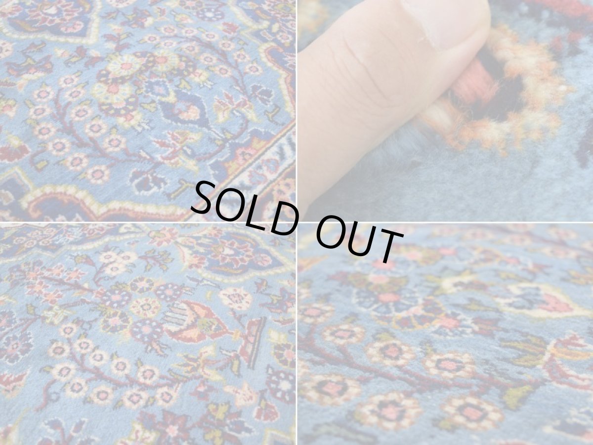 画像17: 良品 ペルシャ 絨毯 ヤズド 縦2.1m 横1.5m 3㎡ 〜3帖 リビング ダイニング 2〜3人掛けソファ センターテーブル サイズ 203 x 149 cm No.E131 天然 肉厚 ウール 手織り トライバル ラグ 敷物 マット カーペット ヴィンテージ ビンテージ  水色 赤 b-e131-203149h024-055 (17)