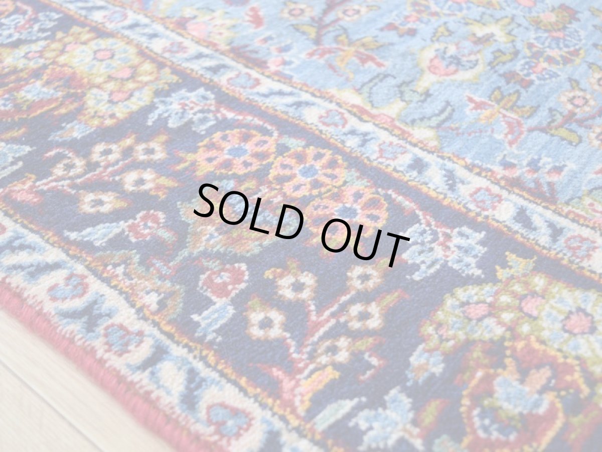 画像12: 良品 ペルシャ 絨毯 ヤズド 縦2.1m 横1.5m 3㎡ 〜3帖 リビング ダイニング 2〜3人掛けソファ センターテーブル サイズ 203 x 149 cm No.E131 天然 肉厚 ウール 手織り トライバル ラグ 敷物 マット カーペット ヴィンテージ ビンテージ  水色 赤 b-e131-203149h024-055 (12)