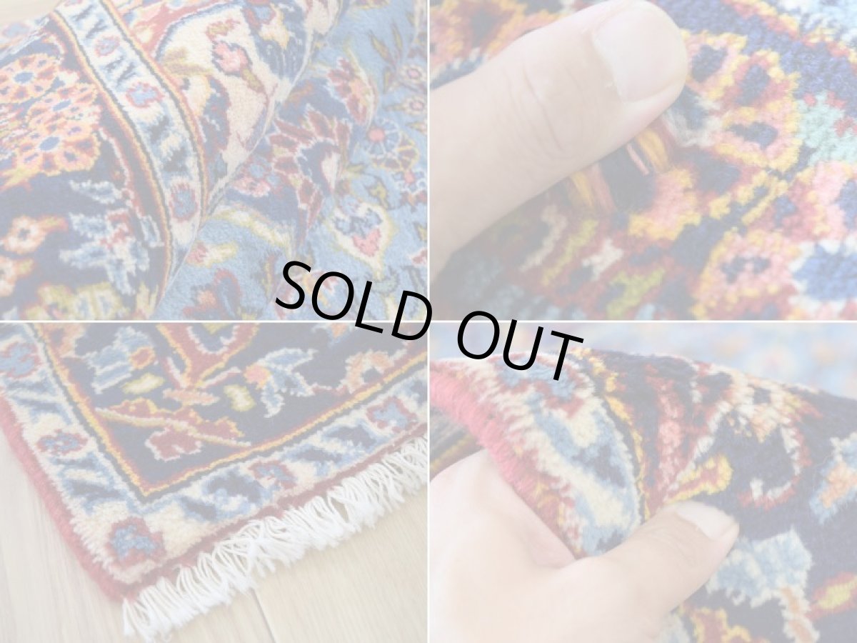 画像18: 良品 ペルシャ 絨毯 ヤズド 縦2.1m 横1.5m 3㎡ 〜3帖 リビング ダイニング 2〜3人掛けソファ センターテーブル サイズ 203 x 149 cm No.E131 天然 肉厚 ウール 手織り トライバル ラグ 敷物 マット カーペット ヴィンテージ ビンテージ  水色 赤 b-e131-203149h024-055 (18)