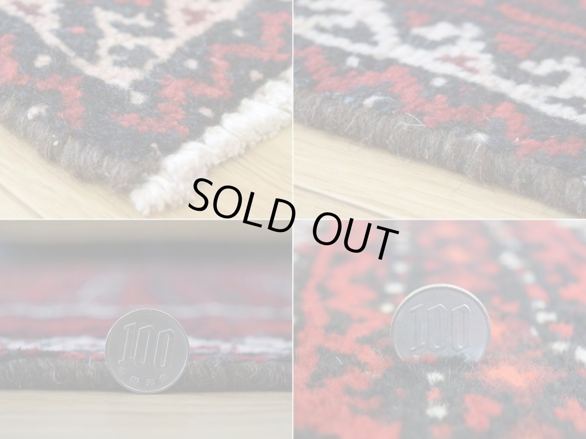 画像20: 中古品 ペルシャ 部族絨毯 バルーチ 縦2.2m 横1.2m 2.5㎡ 〜3帖 リビング ダイニング 2〜3人掛けソファ センターテーブル サイズ 215 x 115 cm No.Z176 天然 ウール 手織り トライバル ラグ 敷物 マット カーペット 幾何学模様 ヴィンテージ ビンテージ  c-z176-215115h57-001 (20)