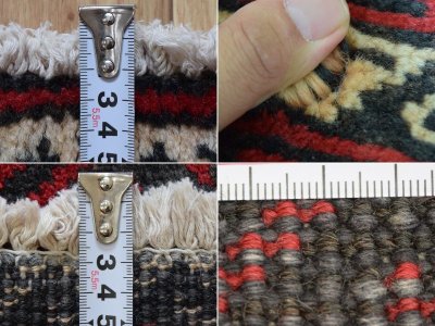 画像3: 良品 ペルシャ 部族絨毯 バルーチ 縦3m 横1.5m 4.5㎡ 〜6帖程度 リビング ダイニング 3人掛けソファ サイズ 300 x 150 cm No.z169 天然 ウール 手織り トライバル ラグ 敷物 マット カーペット 幾何学模様 ヴィンテージ ビンテージ  赤 黒 b-z169-300150h57-001