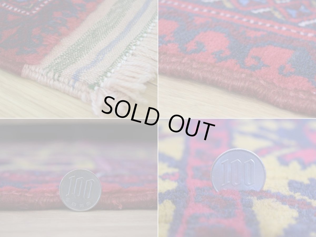 画像20: 良品 ペルシャ 部族絨毯 バルーチ 縦1.3m 横1m アクセントラグ 1〜2人掛けソファ足元 サイズ 128 x 92 cm No.z174 天然 ウール 手織り ハンドメイド トライバル ラグ 敷物 玄関 マット カーペット 幾何学 民族 柄 メヘラビ メヘラブ 模様 b-z174-12892h57-001 (20)