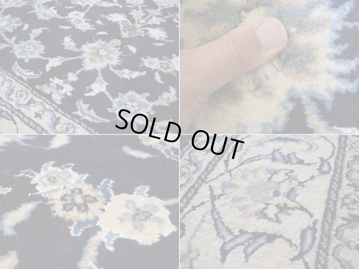 画像17: 新品 ペルシャ 絨毯 タバス 縦2m 横2m 4㎡ 〜3帖 センターテーブル 2人掛けソファ 正方形 スクエア サイズ 200 x 196 cm No.R462 ウール 手織り ラグ ハンドメイド カーペット 敷物 クラシック スタイル クリーム 生成り ダークネイビー nb-r462-200196h053-064 (17)