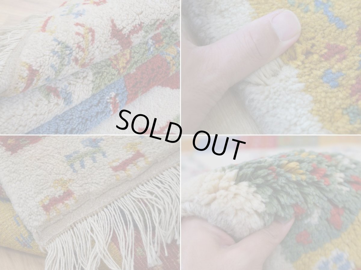 画像18: 新品 ペルシャ ギャッベ 縦2m 横1.5m 3㎡ リビング ダイニング 2-3人掛けソファ サイズ 195 × 150 cm No.R458 肉厚 天然 ウール ギャベ 手織り ハンドメイド ラグ 絨毯 カーペット リビングダイニングルームやベッドサイドに 生成り クリーム カラフル マルチカラー n-r458-195150h051-002 (18)