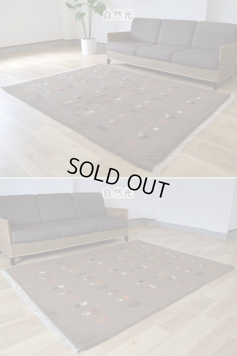 画像4: 新品 ペルシャ ギャッベ 縦2m 横1.5m 3㎡ リビング ダイニング 2-3人掛けソファ サイズ 200 × 151 cm No.R440 肉厚 天然 ウール ギャベ 手織り ハンドメイド ラグ 絨毯 カーペット リビングダイニングルームやベッドサイドに ブラウン 茶 n-r440-200151h051-002 (4)