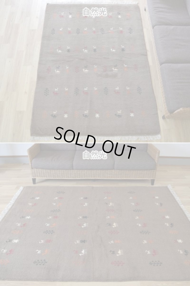 画像3: 新品 ペルシャ ギャッベ 縦2m 横1.5m 3㎡ リビング ダイニング 2-3人掛けソファ サイズ 200 × 151 cm No.R440 肉厚 天然 ウール ギャベ 手織り ハンドメイド ラグ 絨毯 カーペット リビングダイニングルームやベッドサイドに ブラウン 茶 n-r440-200151h051-002 (3)