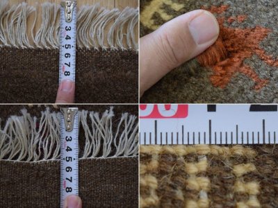 画像3: 新品 ペルシャ ギャッベ 縦2m 横1.5m 3㎡ リビング ダイニング 2-3人掛けソファ サイズ 200 × 151 cm No.R440 肉厚 天然 ウール ギャベ 手織り ハンドメイド ラグ 絨毯 カーペット リビングダイニングルームやベッドサイドに ブラウン 茶 n-r440-200151h051-002