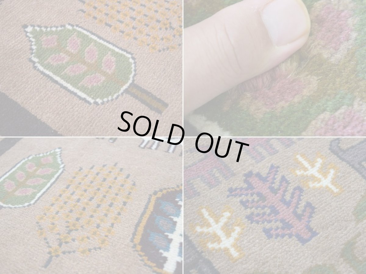 画像17: 新品 ペルシャ ギャッベ 縦2m 横1.4m 2.5㎡ リビング ダイニング 2-3人掛けソファ サイズ 188 × 133 cm No.R414 肉厚 天然 ウール ギャベ 手織り ハンドメイド ラグ 絨毯 カーペット リビングダイニングルームやベッドサイドに ブラウン 茶 動物 植物柄 n-r414-188133h031-071 (17)