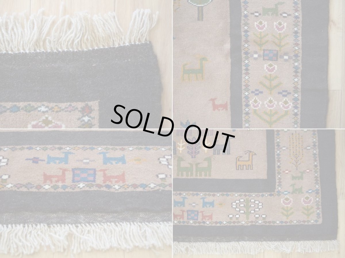 画像19: 新品 ペルシャ ギャッベ 縦2m 横1.4m 2.5㎡ リビング ダイニング 2-3人掛けソファ サイズ 188 × 133 cm No.R414 肉厚 天然 ウール ギャベ 手織り ハンドメイド ラグ 絨毯 カーペット リビングダイニングルームやベッドサイドに ブラウン 茶 動物 植物柄 n-r414-188133h031-071 (19)