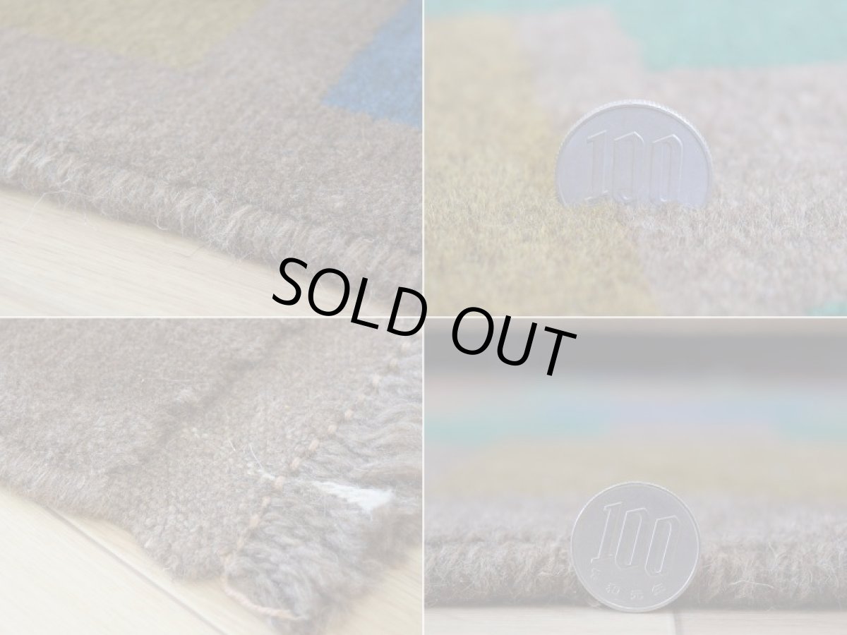 画像20: 新品 ペルシャ ギャッベ 縦1.5m 横1.3m 1.9㎡ リビング 2人掛けソファ サイズ 153 × 121 cm No.R401 肉厚 天然 ウール ギャベ 手織り ハンドメイド ラグ 絨毯 カーペット リビングルームやベッドサイドに ブラウン 茶 マルチカラー n-r401-153121h001-031 (20)