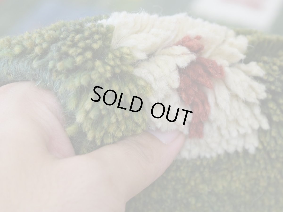 画像12: 新品 ペルシャ ギャッベ 縦1.7m 横1.1m 2㎡ 2-3人掛けソファ サイズ 170 × 110 cm No.R421 肉厚 天然 ウール ギャベ 手織り ハンドメイド ラグ 絨毯 カーペット 緑 グリーン カラフル マルチカラー n-r421-170110h001-031 (12)