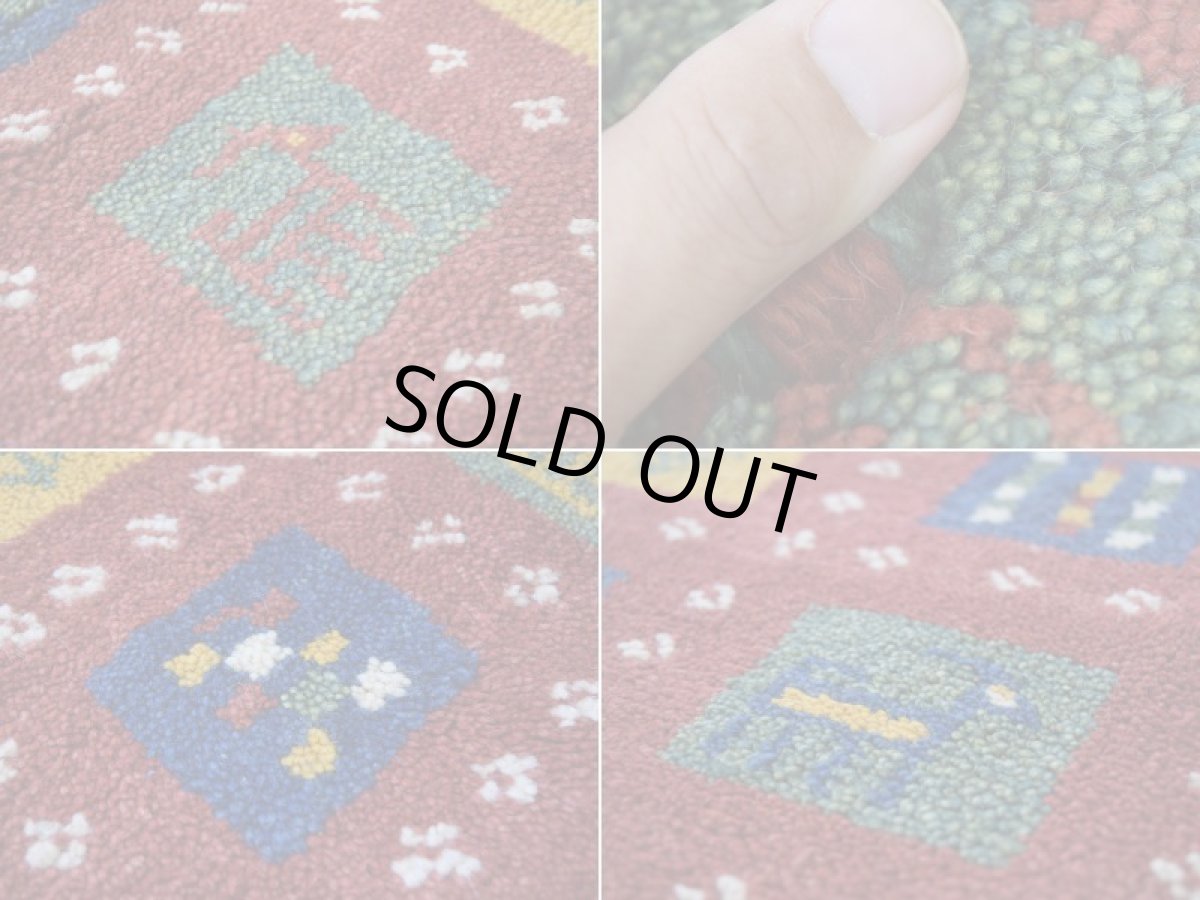 画像17: 新品 ペルシャ ギャッベ 縦1.8m 横1.2m 2.2㎡ リビング ダイニング 2-3人掛けソファ サイズ 180 × 120 cm No.R420 肉厚 天然 ウール ギャベ 手織り ハンドメイド ラグ 絨毯 カーペット リビングダイニングルームやベッドサイドに 赤 カラフル マルチカラー n-r420-180120h011-051 (17)
