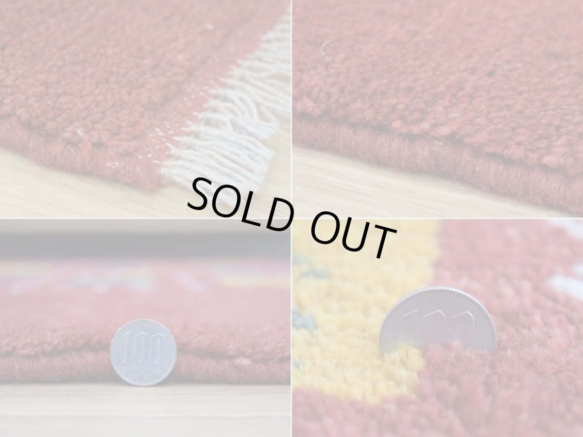 画像20: 新品 ペルシャ ギャッベ 縦1.8m 横1.2m 2.2㎡ リビング ダイニング 2-3人掛けソファ サイズ 180 × 120 cm No.R420 肉厚 天然 ウール ギャベ 手織り ハンドメイド ラグ 絨毯 カーペット リビングダイニングルームやベッドサイドに 赤 カラフル マルチカラー n-r420-180120h011-051 (20)