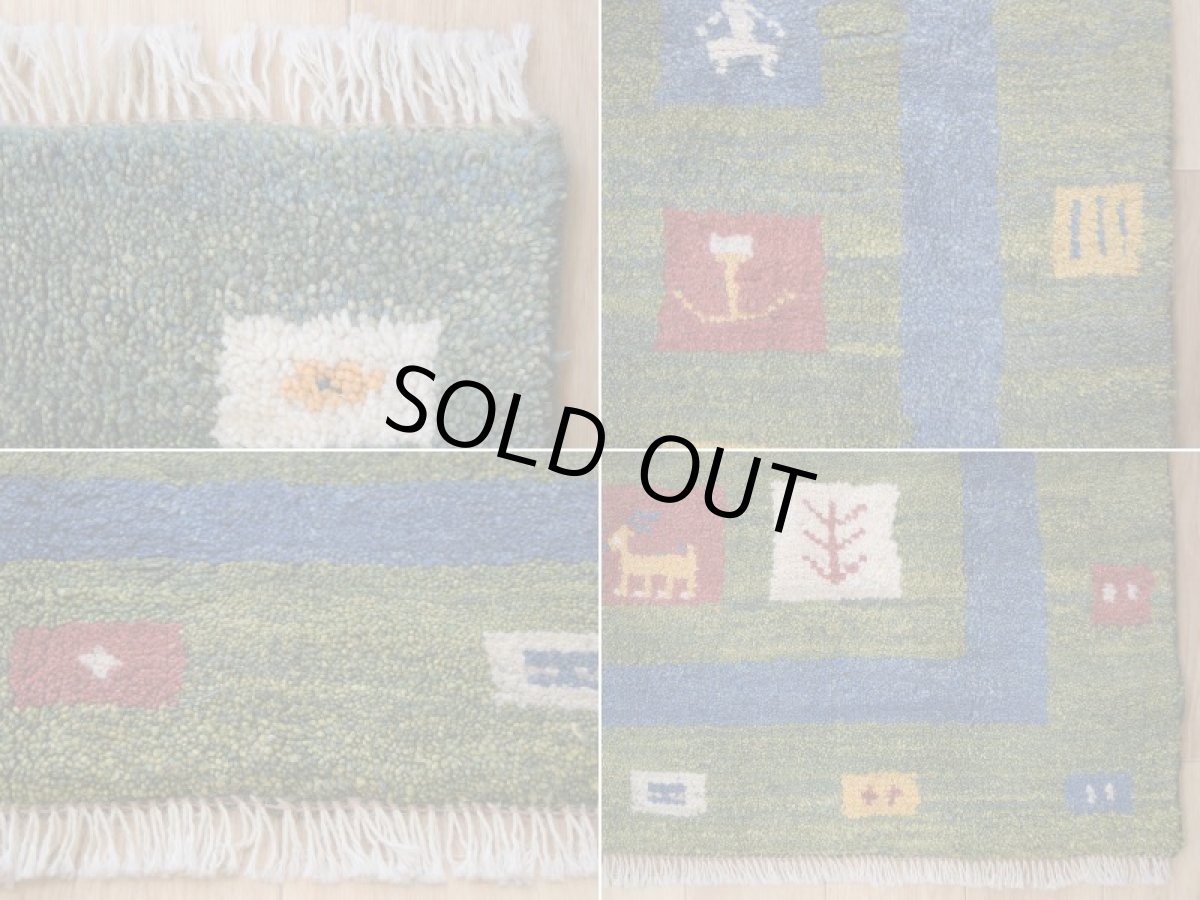 画像19: 新品 ペルシャ ギャッベ 縦1.7m 横1.1m 2㎡ 2-3人掛けソファ サイズ 170 × 110 cm No.R421 肉厚 天然 ウール ギャベ 手織り ハンドメイド ラグ 絨毯 カーペット 緑 グリーン カラフル マルチカラー n-r421-170110h001-031 (19)