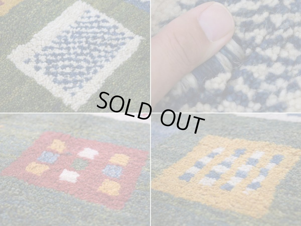 画像15: 新品 ペルシャ ギャッベ 縦1.7m 横1.1m 2㎡ 2-3人掛けソファ サイズ 170 × 110 cm No.R421 肉厚 天然 ウール ギャベ 手織り ハンドメイド ラグ 絨毯 カーペット 緑 グリーン カラフル マルチカラー n-r421-170110h001-031 (15)
