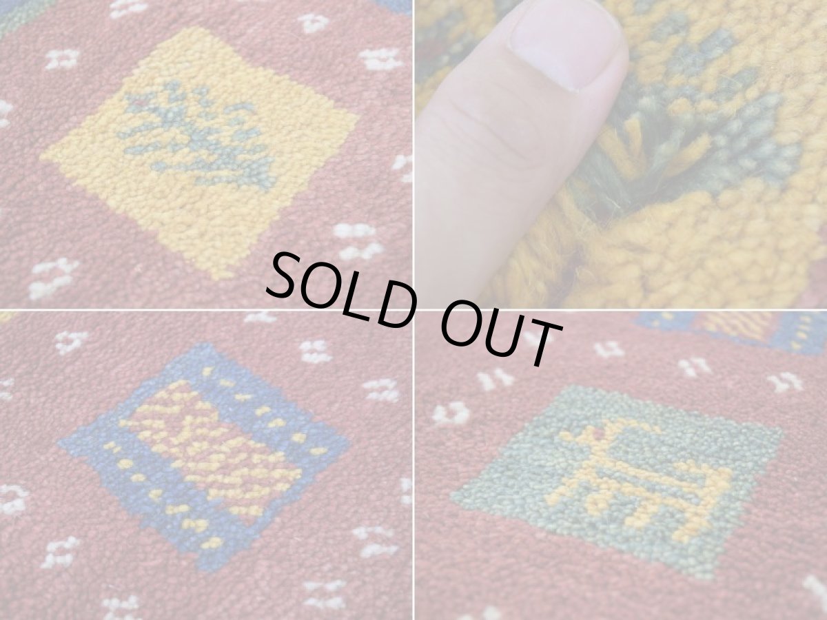 画像16: 新品 ペルシャ ギャッベ 縦1.8m 横1.2m 2.2㎡ リビング ダイニング 2-3人掛けソファ サイズ 180 × 120 cm No.R420 肉厚 天然 ウール ギャベ 手織り ハンドメイド ラグ 絨毯 カーペット リビングダイニングルームやベッドサイドに 赤 カラフル マルチカラー n-r420-180120h011-051 (16)