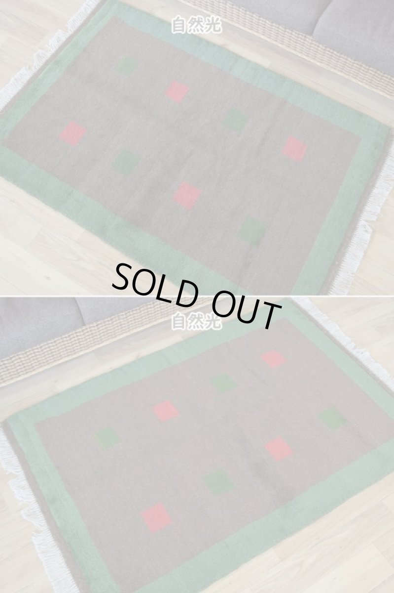 画像6: 新品 ペルシャ ギャッベ 縦1.5m 横1.1m 1.6㎡ 2人掛けソファ サイズ 149 × 107 cm No.R450 肉厚 天然 ウール ギャベ 手織り ハンドメイド ラグ 絨毯 カーペット ソファの足元やベッドサイドに ブラウン 茶 グリーン 緑 マルチカラー n-r450-149107h57-001 (6)